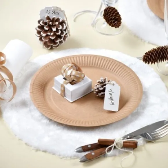 Assiette En Carton Kraft Naturel 23Cm X 50 Pi Ces