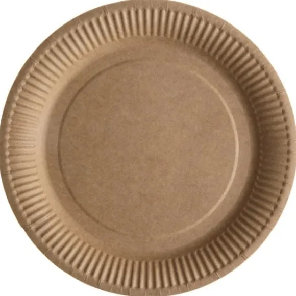 Assiette En Carton Kraft Naturel 23Cm X 10 Pi Ces