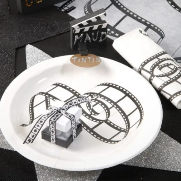 Assiette En Carton Motif Cin Ma 23 Cm X 10 Pi Ces