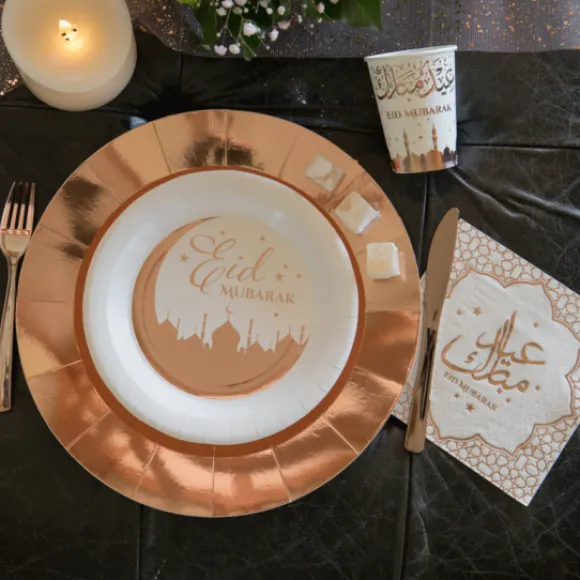 Assiette En Carton Orientale Rose Gold X 10 Pi Ces