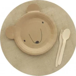 Assiette En Carton Ourson Kraft 23Cm X 10 Pi Ces
