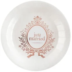 Assiette En Carton Rose Gold Just Married 23Cm X 10 Pi Ces