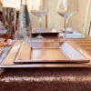 Assiette En Plastique Carr E Rose Gold Chrome 23Cm X 8 Pi Ces