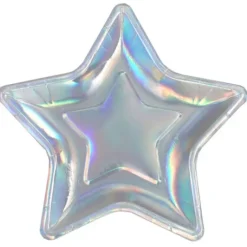 Assiette En Plastique Etoile Blanc Iris X 10 Pi Ces