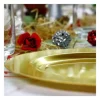 Assiette En Plastique Ronde R Utilisable Or X 6 Pi Ces