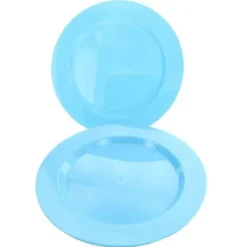 Assiette En Plastique Ronde R Utilisable Bleu Ciel X 6 Pi Ces