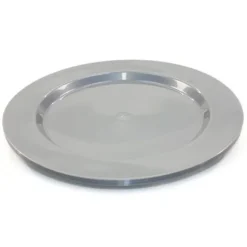 Assiette En Plastique Ronde R Utilisable Grise X 6 Pi Ces