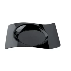 Assiette Jetable Design Noire 18X22Cm X 12 Pi Ces