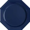 Assiette Octogonale Plastique Bleu Marine 24Cm X12