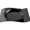 Assiette Plastique Design Noir 23X28Cm X 12 Pi Ces