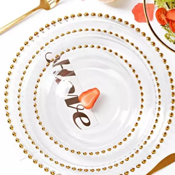 Assiette Plastique Perle Or X 6 Pi Ces