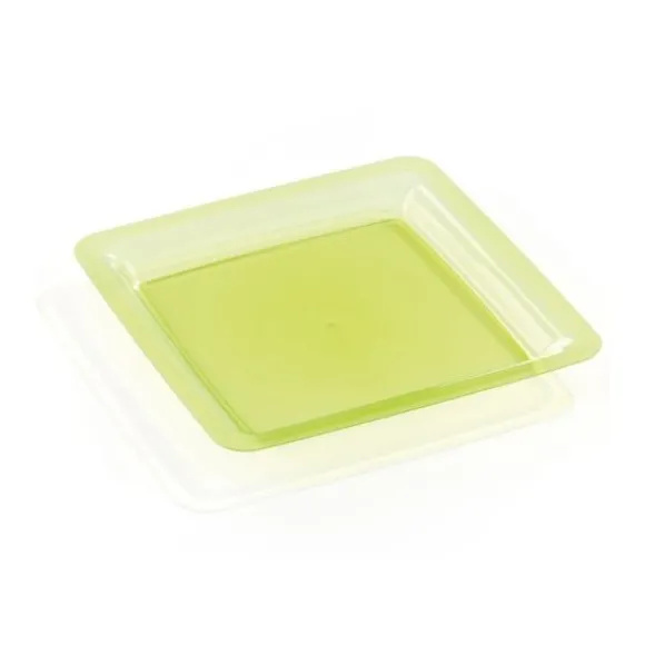 Assiette Plastique R Utilisable Vert Anis 23X23Cm X6