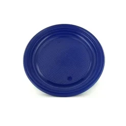 Assiette Plastique Ronde Bleu Marine 17Cm X 25 Pi Ces