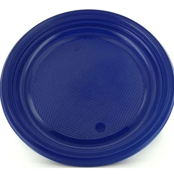 Assiette Plastique Ronde Bleu Marine 22Cm X 20 Pi Ces