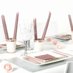 Assiettes En Carton Festonn S Rose Gold 18Cm X10 Pi Ces