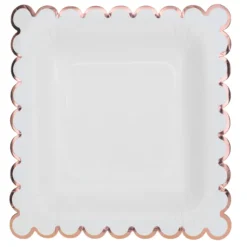 Assiettes En Carton Festonn S Rose Gold 18Cm X10 Pi Ces