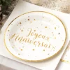 Assiettes En Carton Joyeux Anniversaire Or 23 Cm X10 Pi Ces