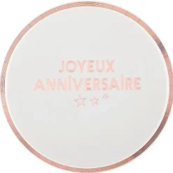 Assiettes En Carton Joyeux Anniversaire Rose Gold 23 Cm X10 Pi Ces