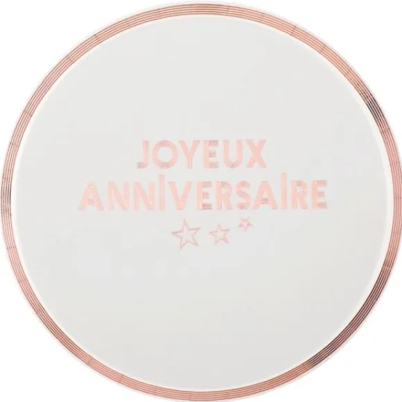 Assiettes En Carton Joyeux Anniversaire Rose Gold 23 Cm X10 Pi Ces
