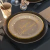 Assiettes En Carton Joyeux Anniversaire Kraft 23 Cm X10 Pi Ces