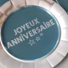 Assiettes En Carton Joyeux Anniversaire Bleu Canard 23 Cm X10 Pi Ces