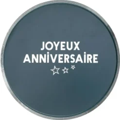 Assiettes En Carton Joyeux Anniversaire Bleu Canard 23 Cm X10 Pi Ces