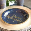 Assiettes En Carton Joyeux Anniversaire Bleu Marine 23 Cm X10 Pi Ces