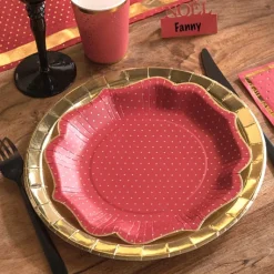 Assiettes En Carton Passe Partout Rouge 21Cm X 10 Pi Ces