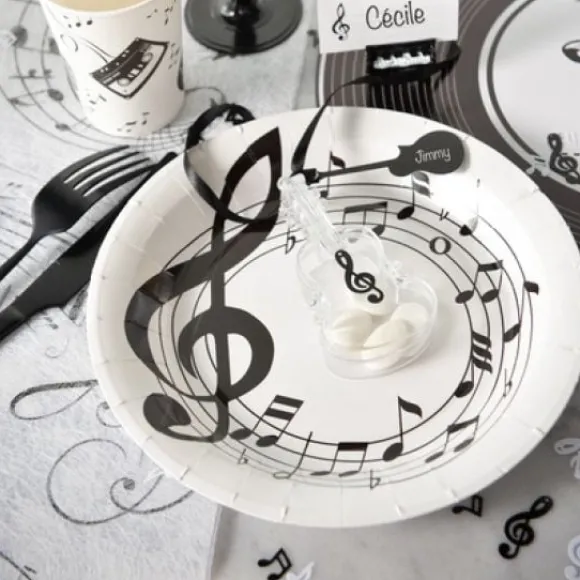 Assiettes En Carton Th Me Musique 23Cm X 10 Pi Ces
