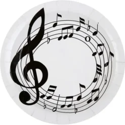 Assiettes En Carton Th Me Musique 23Cm X 10 Pi Ces