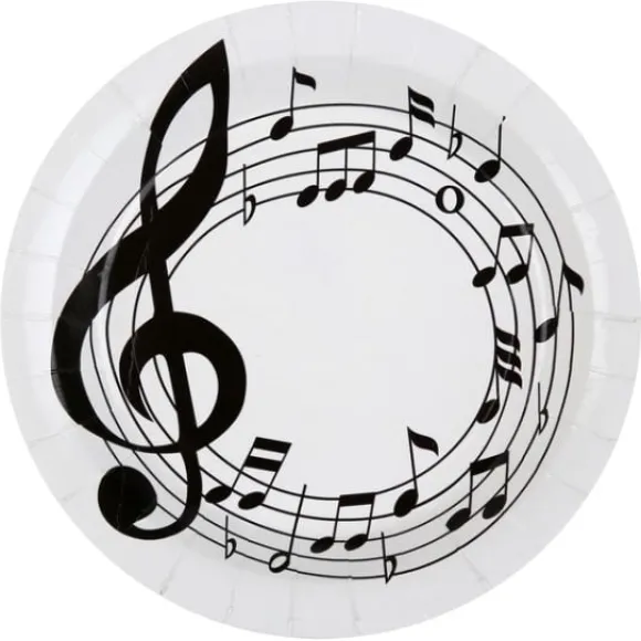 Assiettes En Carton Th Me Musique 23Cm X 10 Pi Ces