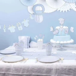 Assiettes Festonn Es 23 Cm Bleu Pastel X 8 Pi Ces
