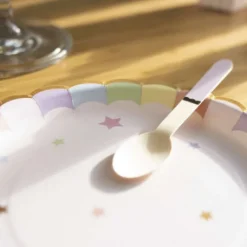 Assiettes Festonn Es 23 Cm Rose Pastel X 8 Pi Ces