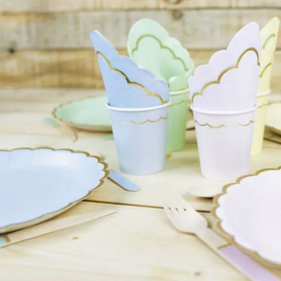 Assiettes Festonn Es 23 Cm Pastel Assortis X 8 Pi Ces