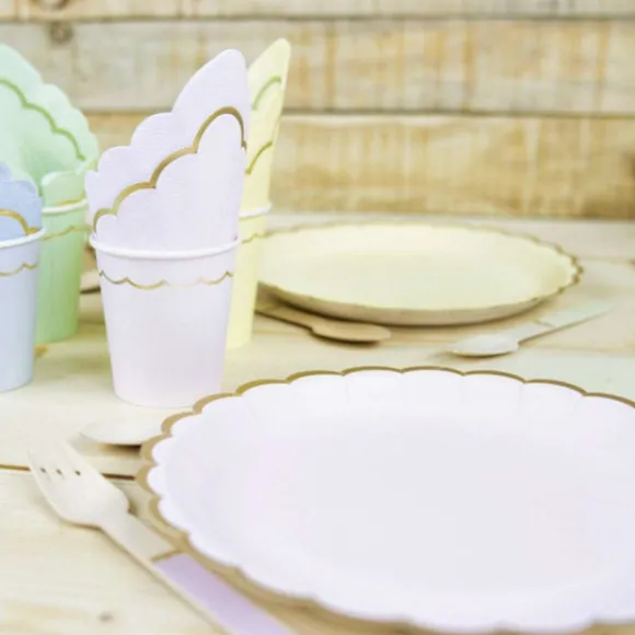 Assiettes Festonn Es 23 Cm Pastel Assortis X 8 Pi Ces