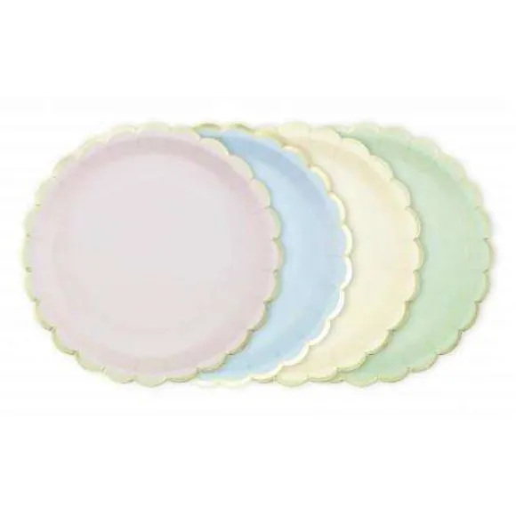 Assiettes Festonn Es 23 Cm Pastel Assortis X 8 Pi Ces