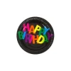 Assiettes Happy Birthday Noir X6Pcs