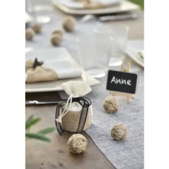 Aumoniere Dragees Jute Naturel X 4 Pi Ces