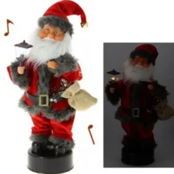 Automate Du Pere Noel Avec Costume Rouge Et Gris
