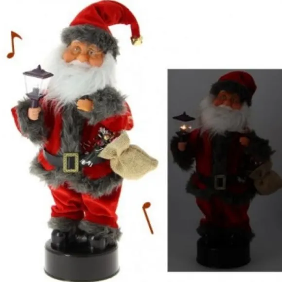 Automate Du Pere Noel Avec Costume Rouge Et Gris