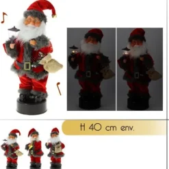 Automate Du Pere Noel Avec Costume Rouge Et Gris