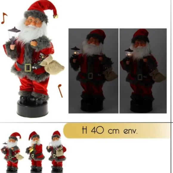 Automate Du Pere Noel Avec Costume Rouge Et Gris