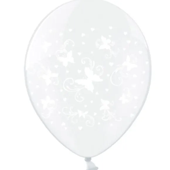 Ballon De Baudruche Transparent Avec Papillons X 50 Pi Ces