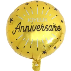 Ballon G Ant Joyeux Anniversaire Or/Noir 45 Cm