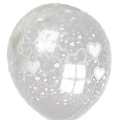 Ballon G Ant Transparent Imprim Coeur 90 Cm
