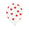 Ballon Gonflable Blanc Avec Coeur Rouge 35Cm X 6 Pi Ces