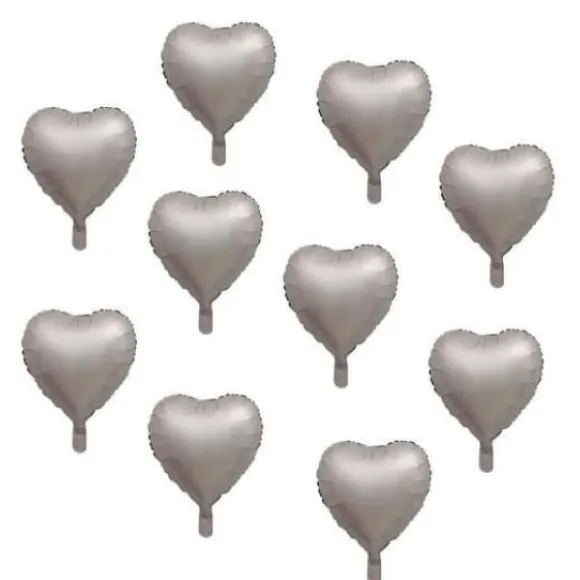 Ballon Gonflable Coeur Argent 20Cm X 100 Pi Ces