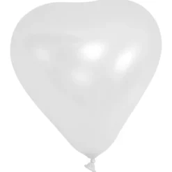 Ballon Gonflable En Forme De Coeur Blanc 20Cm X 100 Pi Ces
