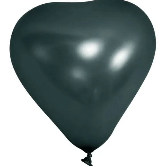 Ballon Gonflable En Forme De Coeur Noir 20Cm X 10 Pi Ces