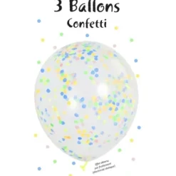 Ballon Gonflable Explosif Avec Confettis Pastel 28Cm X 3 Pi Ces